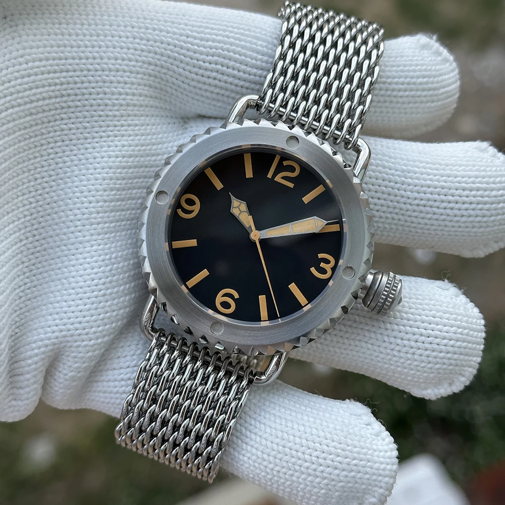 

Часы Steeldive 2025 SD1913, большой размер 47 мм, матовый корпус с вращающимся безелем, сапфировое стекло, автоматические водонепроницаемые часы 3000 м для мужчин