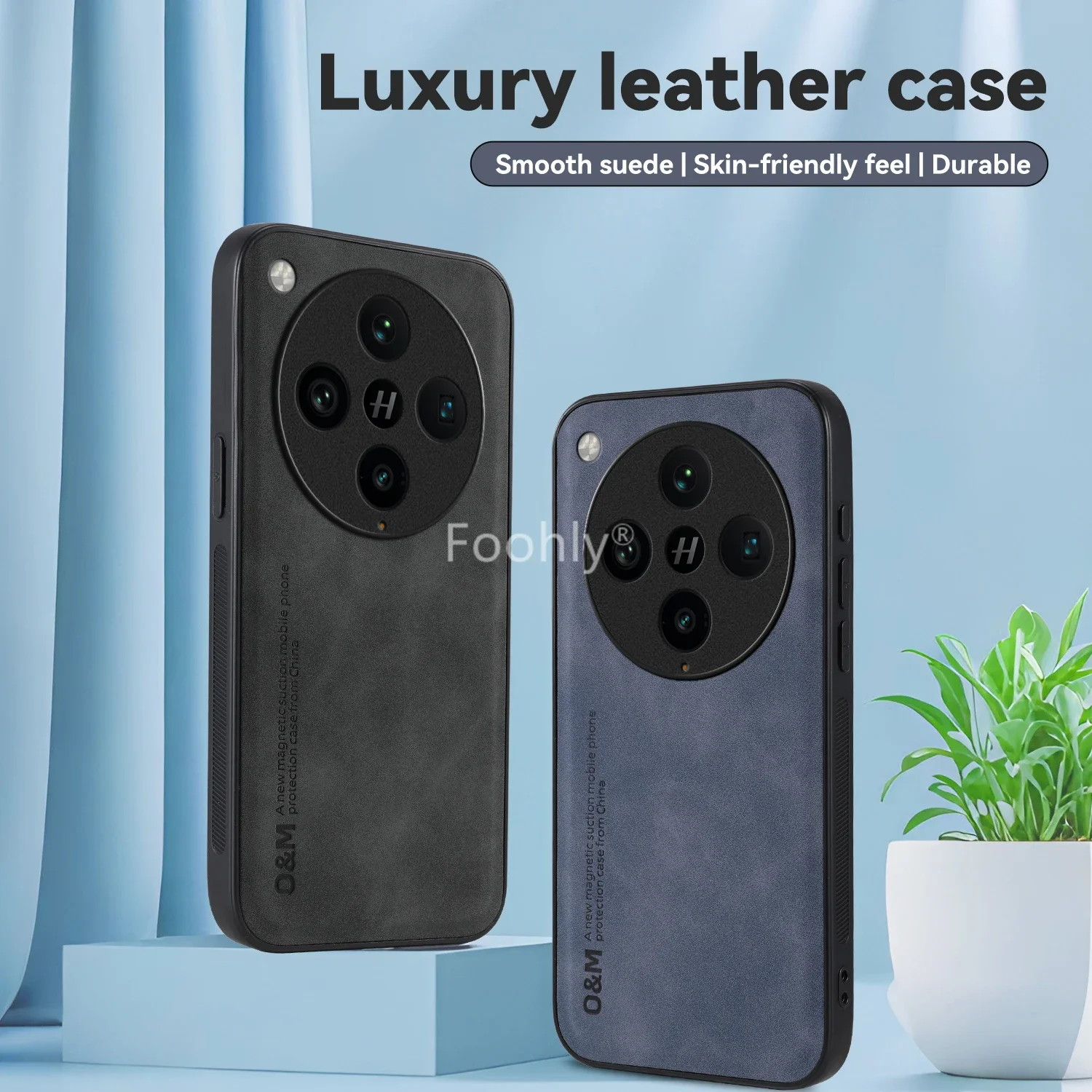 Custodia magnetica in pelle nabuk per OPPO Find X8 Pro Custodia protettiva antiurto Guscio posteriore Coque Capa Fundas