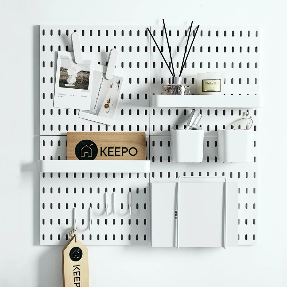 Pegboard Wall Organizer Kit, 2 Panels, 11 Accessories, Peg Board Hooks, Shelf Brackets, Clips for Garage, Living Room, Office