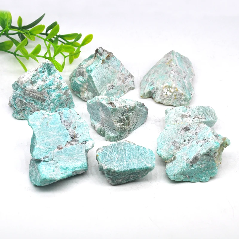 Natural Raw Crystals Healing Stone Minerals Specimen Irregular Amazonite Shape Rough RockTumbled Bulk Aquarium Home Decoration