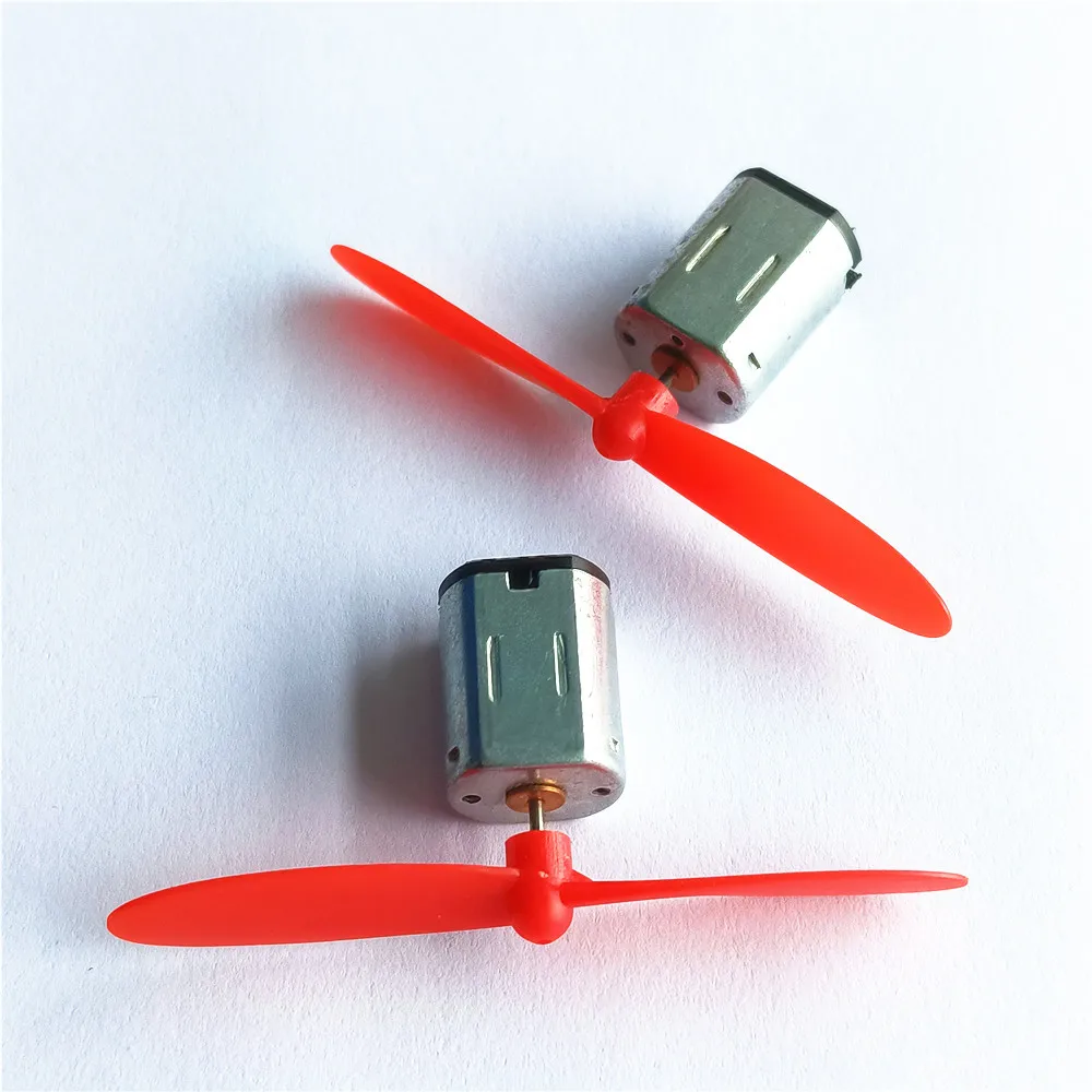 2set/pack N20 3-3.7V 22000RPM Micro DC Motors With Black Red Propeller Model Airplane Helicopter Fan DIY Parts Dropshipping