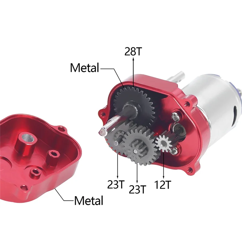 

MYMF-For MN82 LC79 MN78 CNC Metal Transmission Motor Assembly Engine Gear Assembly Kit 1/12 RC Crawler Car Upgrade Parts