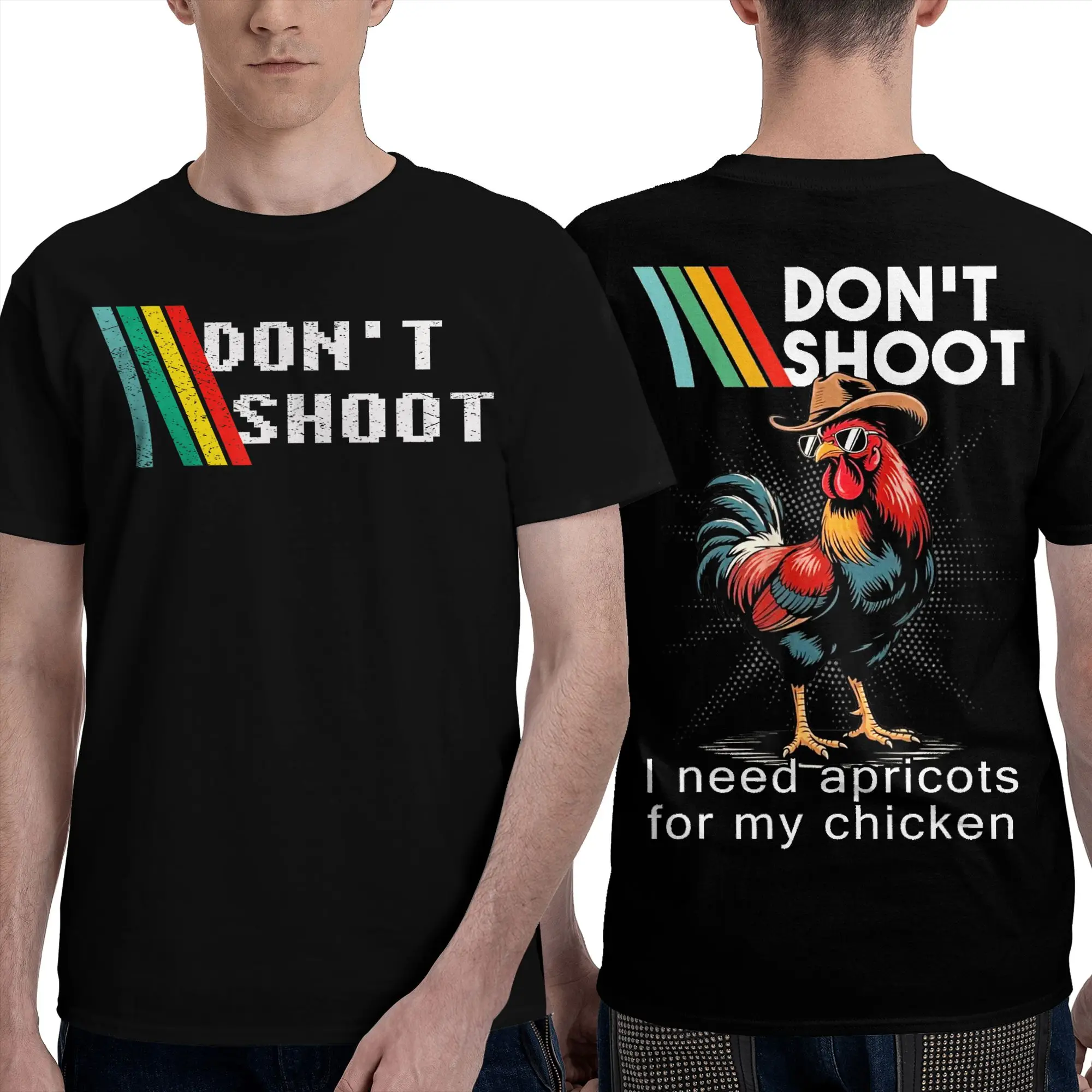 Don-t Shoot I Need Apricots for My Chicken T Shirt Men's  Pure Cotton Novelty T-Shirt Arc Raiders  Tees Short Sleeve Clothing
