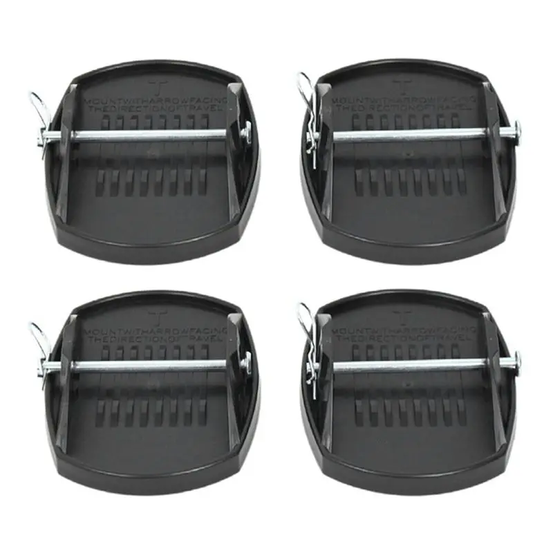 

A58X-4 Piece Caravan Jack Pads Leveller Wheel Foot Leg Support Black Metal+Plastic For Motorhome Trailers Camper RV