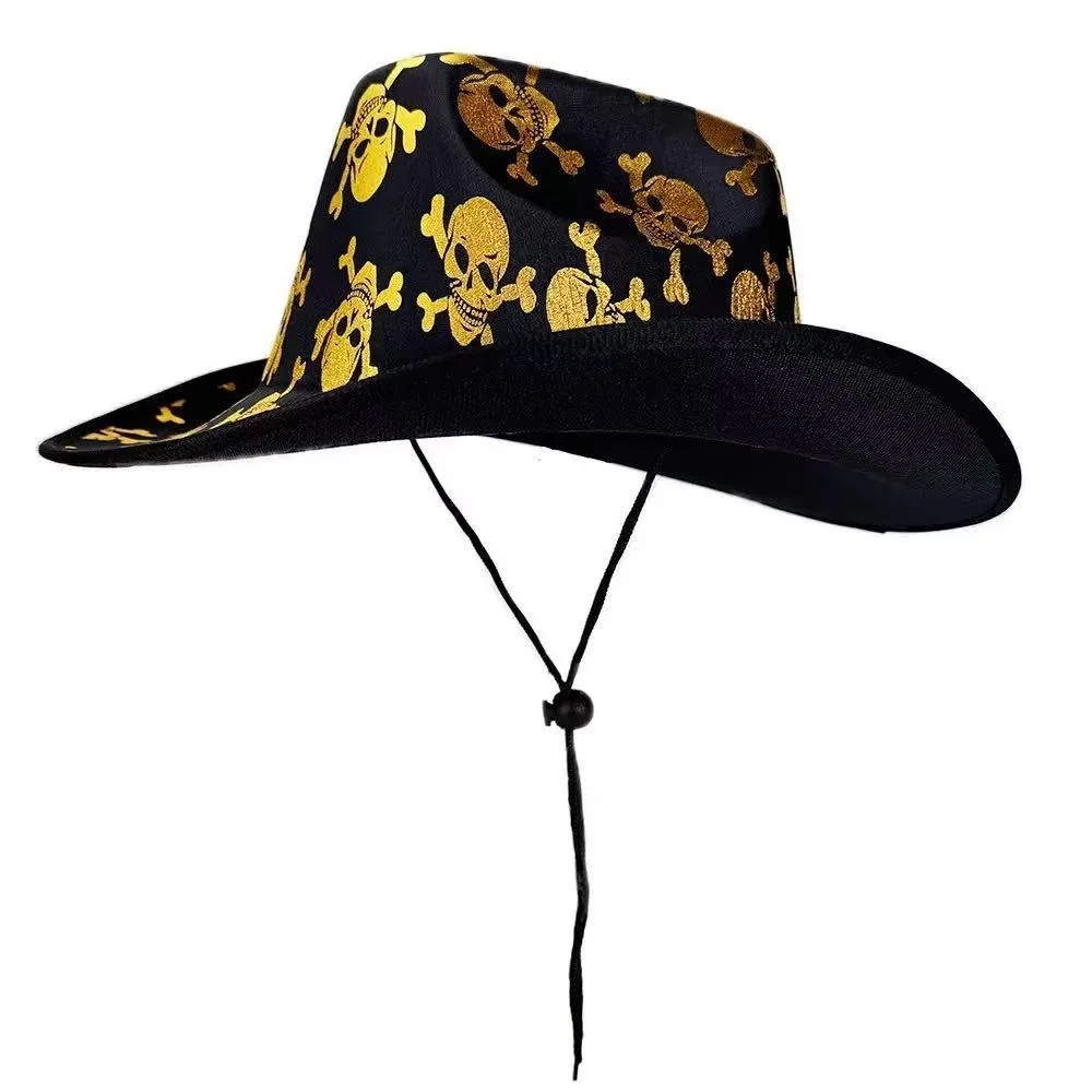 

Skull Jazz Hat Unique Party Cowboy Hat Costume Accessory Hat Edgy For Themed Events Party Cosplay