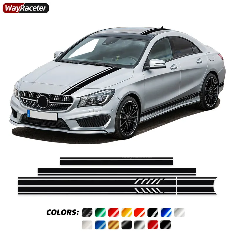 4 Pcs Edition One Hood Roof Tail Trunk Decal Side Stripes Skirt Sticker For Mercedes Benz C117 X117 W117 C118 X118 W118 CLA AMG