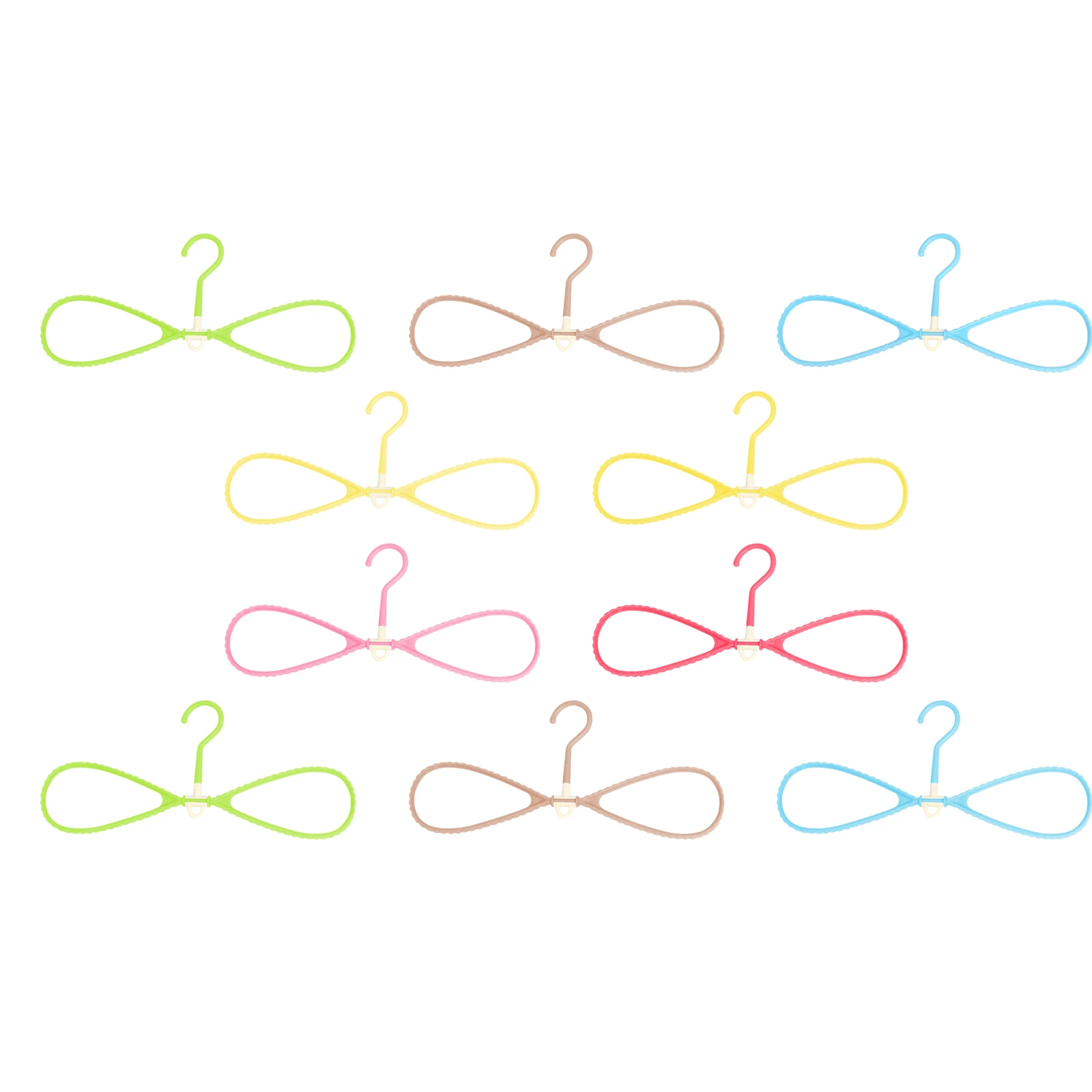 

10Pcs No Trace Hangers Seamless Plastic Creative Design Wardrobe Clothes Drying Rack Laundry Pink Multifunctional Pants Racks