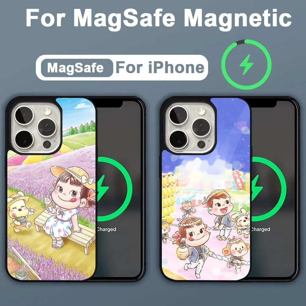 Fujiya-Milky Peko-Chan Phone Case For iPhone 16,15,14,13,12,11,Plus,Pro,Max,Mini Magsafe Magnetic Wireless Charging