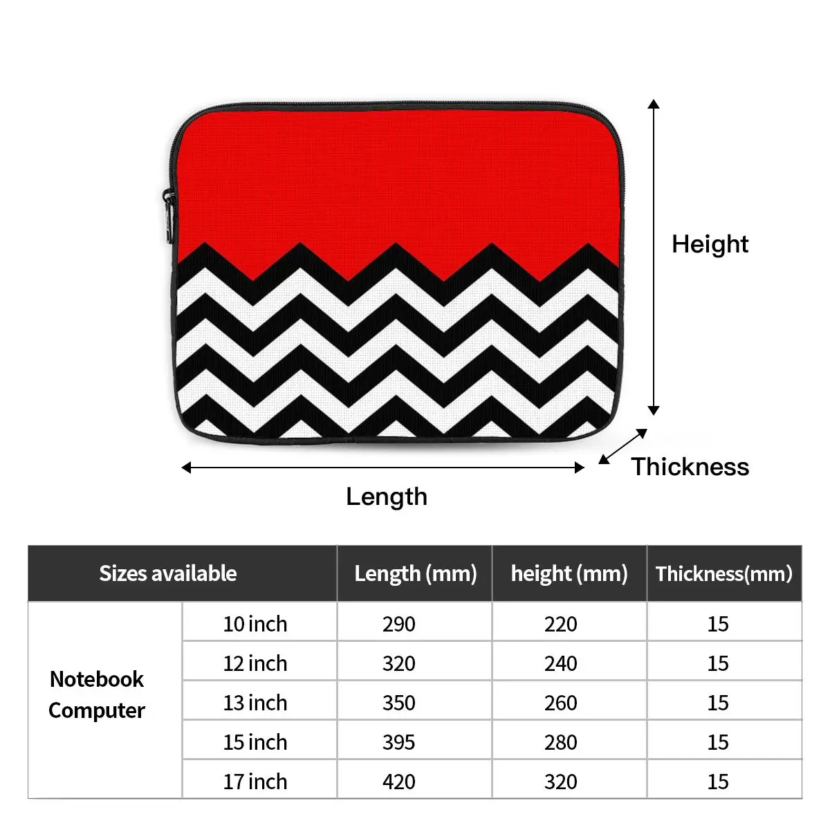 Twin Peaks - Black Lodge Pattern Notebook Laptop Bag 10 12 13 15 17 Inch Notebook Sleeve Cover Bag Tablet Shockproof Case Bag