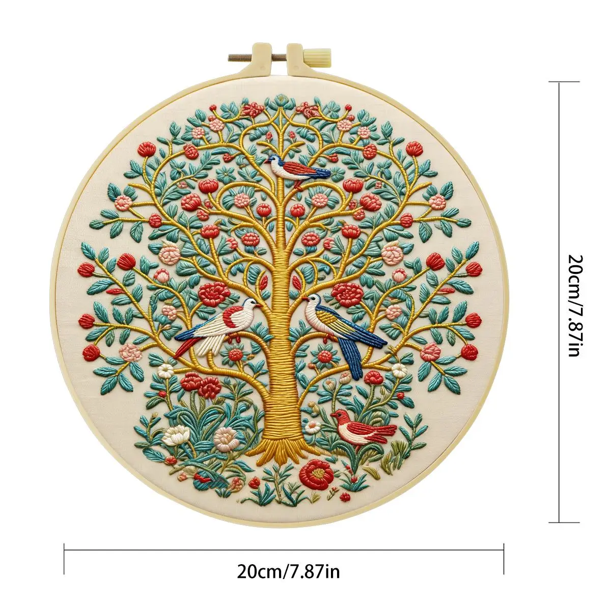 1 Stück 20X20CM/15X15CM 7,87/6,3 Zoll Baum des Lebens Stickerei Starter-Kit DIY-Kit DIY-Stickerei-Set Handarbeiten Nähkunst – Detail 4