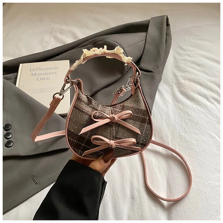 الخريف والشتاء الكورية باليد القوس حقيبة صغيرة للنساء 2026 جديد صغير رسول صغير وحساسة أحمر الشفاه تغيير حقيبة #2