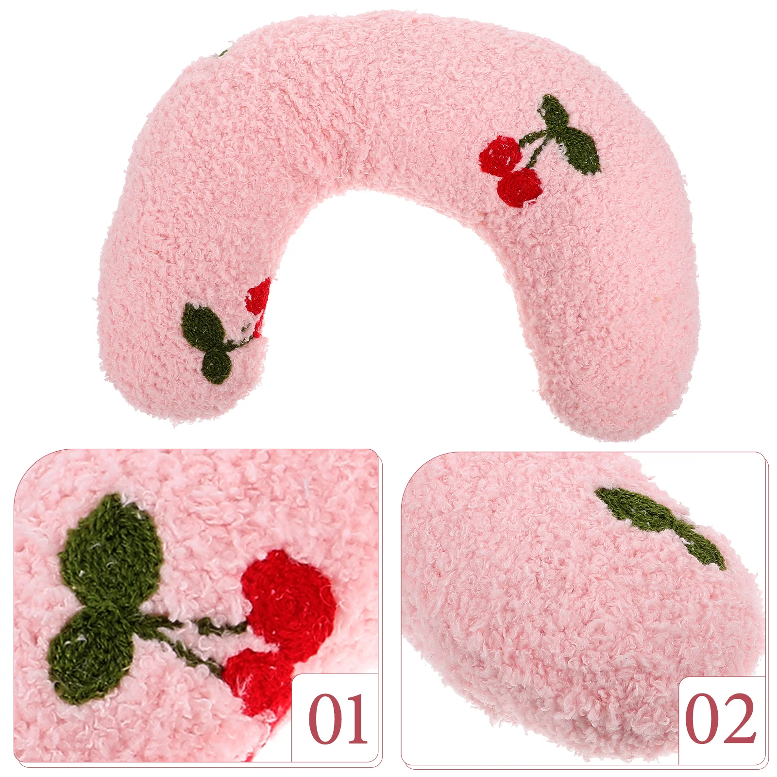 

U shaped for Cats Dogs Soft Kitten Tiny Stuffed Neck Protective Rest Pillow Pink Easy Clean Reusable Comfortable Warm