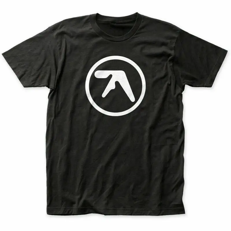 Aphex Twin Logo T-Shirt Herren Lizenziertes Rock N Roll Band Intelligent Dance Schwarz