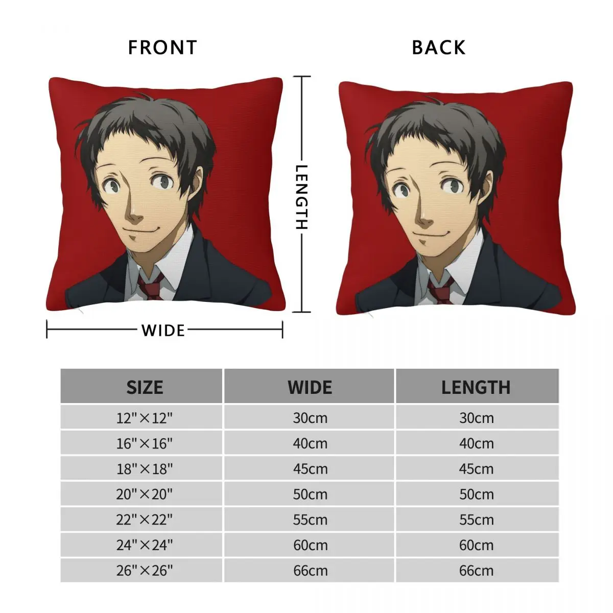 Tohru Adachi Portrait Square Pillowcase Polyester Linen Velvet Creative Zip Decorative Home Cushion Cover
