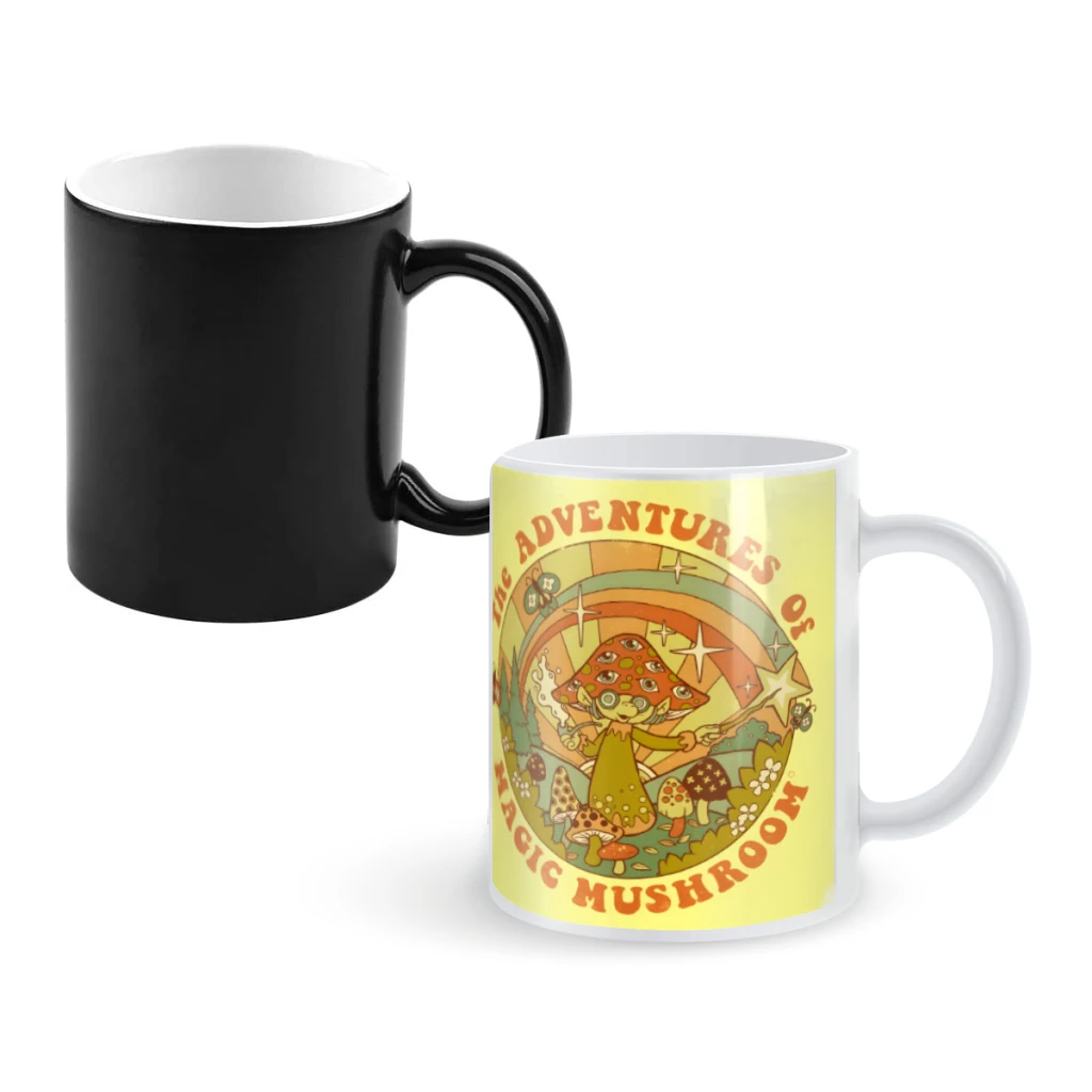 

Magic MushroomCoffee Mugs And Mug Creative Color Change Tea Cup Ceramic Milk Cups Novelty Gifts