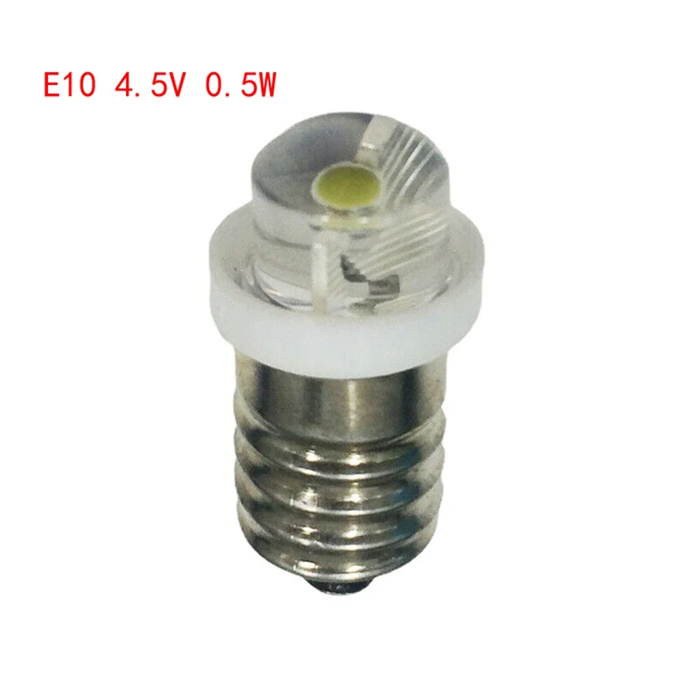 Bombilla de linterna de 3/4, 5/6V, 0,5 W, 6000K, LED blanco E10, Bombilla de repuesto para linterna, bombillas Led