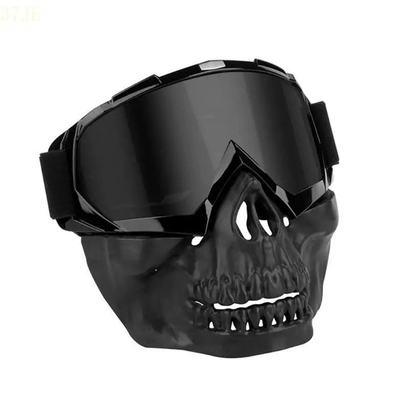 

37JE Motorcycle Windproof Goggles Detachable Face Cover Convenient Face Cover PC Eyewear Suitable for Outdoor Activity