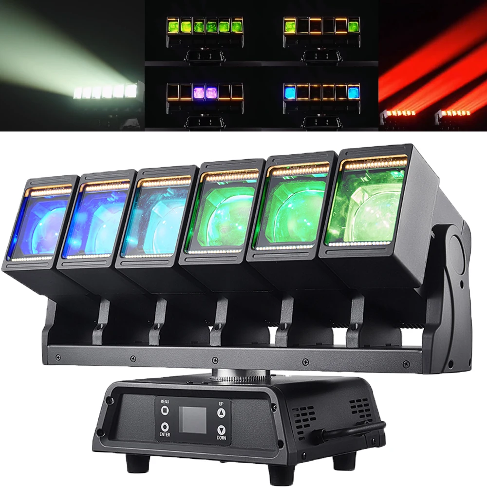 Super Beam 6X60W RGBW LED Pixel Moving Bar Light Linear Zoom Beam Wash Infinite Moving Head Light With Auxiliary RGB Strobe DJ