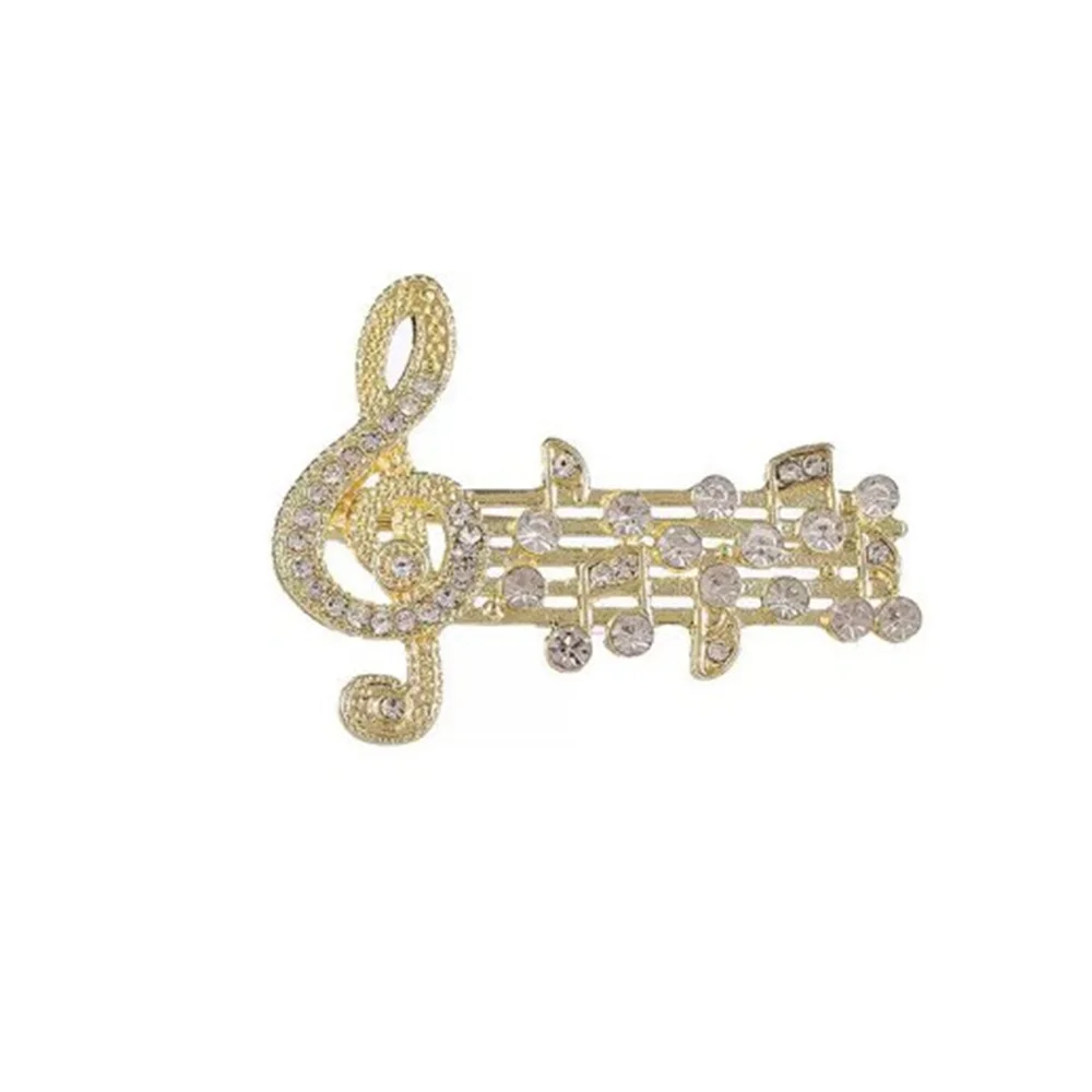 Elegant Music Note Brooch for Women Men Student Musician Backpack Lapel Pin Club Badge Souvenir Jewelry Accessories Gifts
