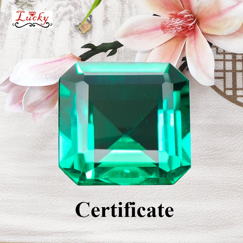 

Lab Grown Colombia Emerald Asscher Cut top quality charms for DIY Jewelry Making necklace Materials Selectable AGL Certificate