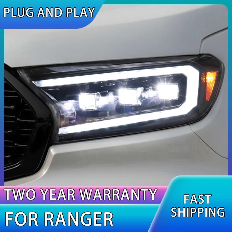 

Head Lamp For Ranger LED Headlight Everest 2016-2020 Headlights Ranger DRL Turn Signal High Beam Angel Eye Projector Lens