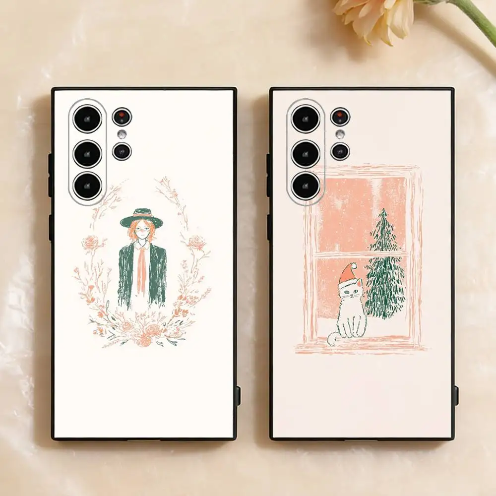 Risograph Print Phone Case for Samsung Galaxy S22 S23 S24 S25 FE Ultra 5G Silicone Classic Shockproof Case