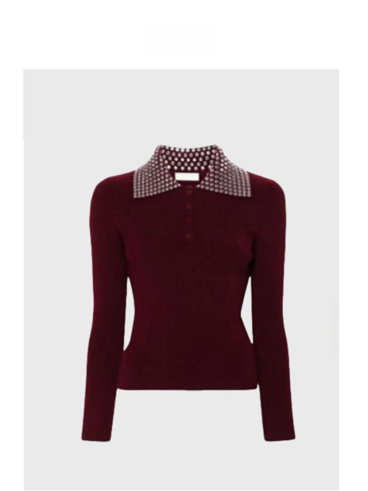 

Вязаный свитер Rouje Life Wu Qianyu из личной коллекции, приталенный, красный, модный, китайский бренд, полиэстер, длинный рукав