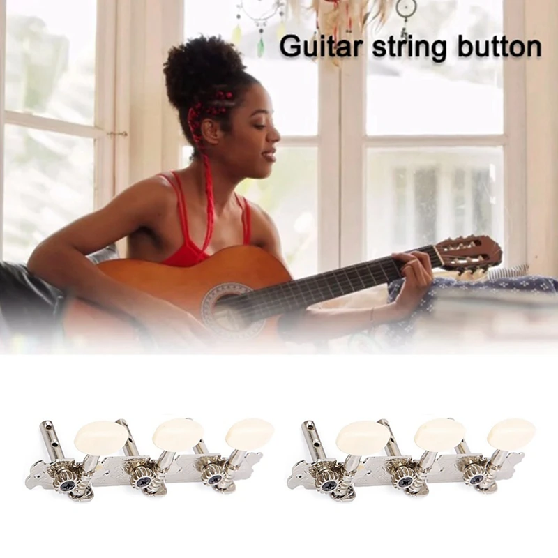 Guitar Tuning Pegs Buttons Guitar Tuning Keys Tuners Machine Heads Replacement Part 3L 3R 2Piece