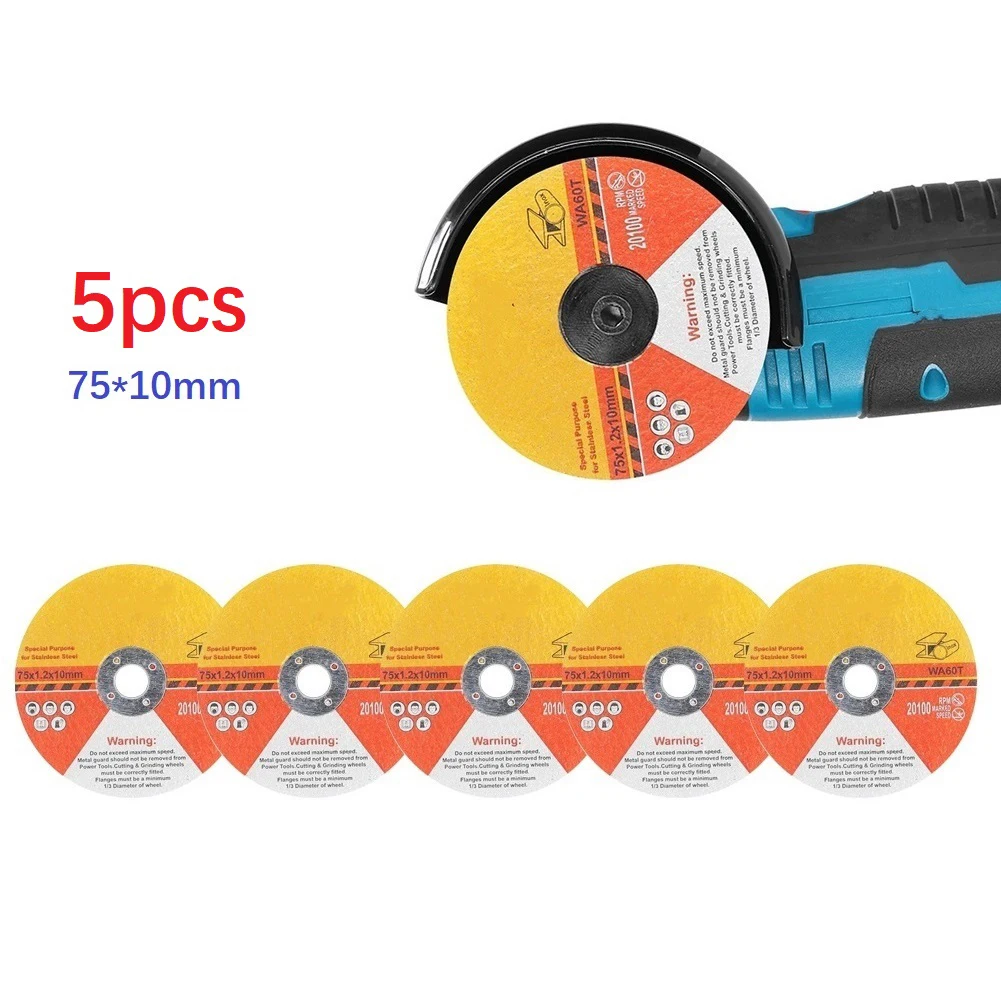 5pcs 75mm Inner Hole Cutting Disc Circular Resin Saw Blade Grinding Wheel Cutting Disc For Angle Grinder Cutting Disk