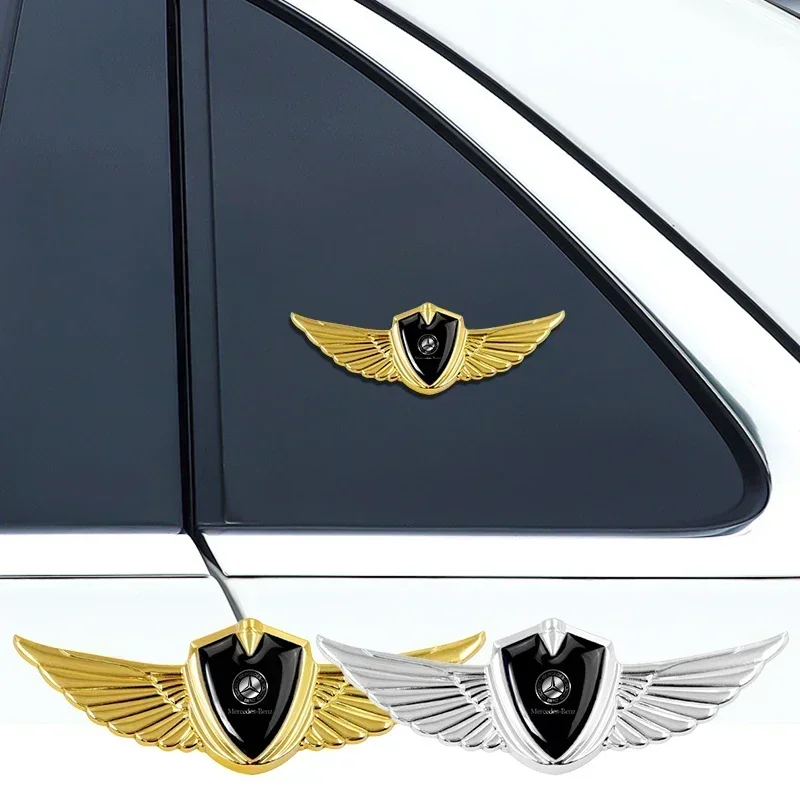 2025 For Benz AMG 1Pcs Metal Car 3D Eagle Angel Wings Logo Trunk Fender Sticker For Mercedes Benz A180 A200 A260 W203 W210 W211