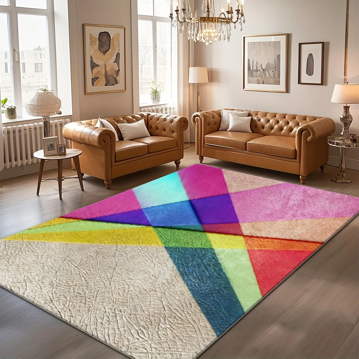 Modern Pop Art Style Carpet Non Slip Soft Texture Rug For Home Office Dining Room Decoration