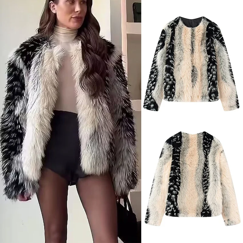 

Women Faux Fur Coat 2025 Autumn Winter Fashion Parkas Thicken Coat for Women Casual Chic Ladies Jacket