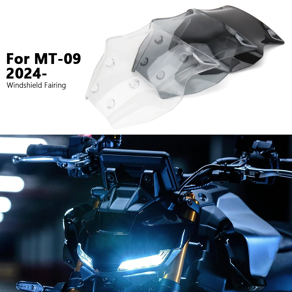 

Motorcycle Windshield For Yamaha MT09 MT 09 MT-09 2024 Wind Screen Shield Deflector Cover Protector Windscreen