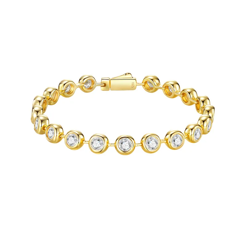 

Роскошный теннисный браслет Butterflykiss с муассанитом, стерлинговое серебро 925 пробы 0,5 карата, позолоченный 18 карат, серебро, золото, женский браслет с пузырьками