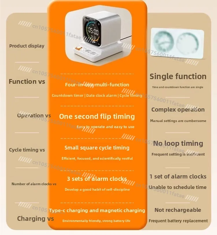 Timer Student Flip Time Small Square Student Special Self-discipline Artifact Management Learning Children