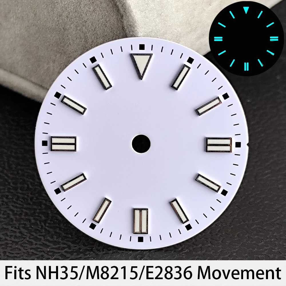 28,5mm NH35 Zifferblatt Passend für NH35/NH36/M8215/E2836 Uhrwerk Zubehör Blaue Leuchtende NH35 Zeiger Uhren für Herren – Detail 6