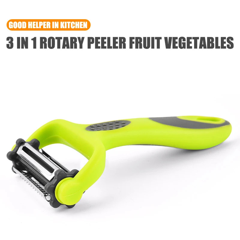 

3 In 1 Rotary Peeler Fruit Vegetables Cabbage Graters Salad Carrot Potato Slicer Kitchen Multifunction Grater Julienne Peeler