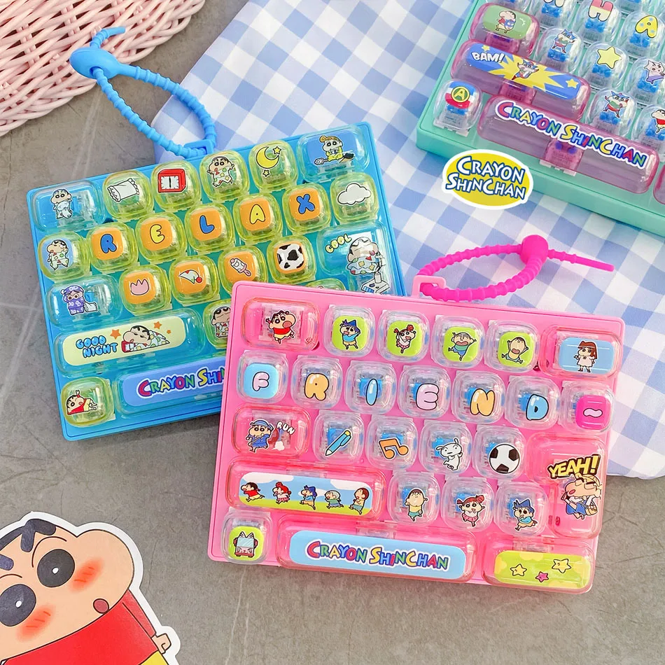 26Grid Keycap Clicker Anti Stress Fidget Keyboard Keychain Decompression Button Cartoon Hand Relax Party Favor Gift 26구 키캡 키링