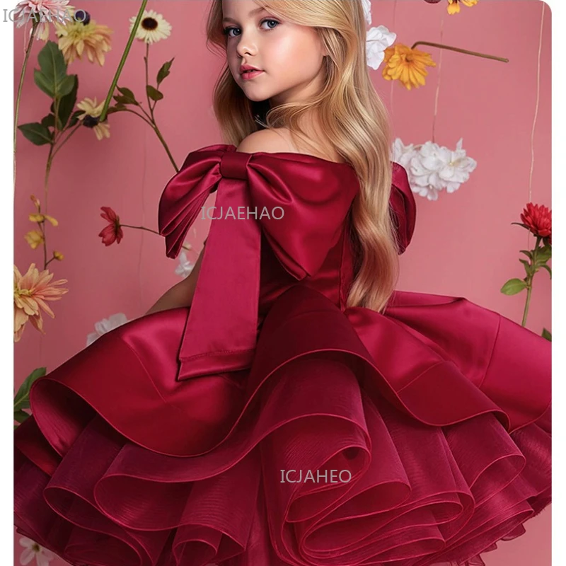 Girls Princess Dress Birthday Party Gown PianoCelebration Children Elegant Dress Recital Host Performance Outfit Pageant Formal