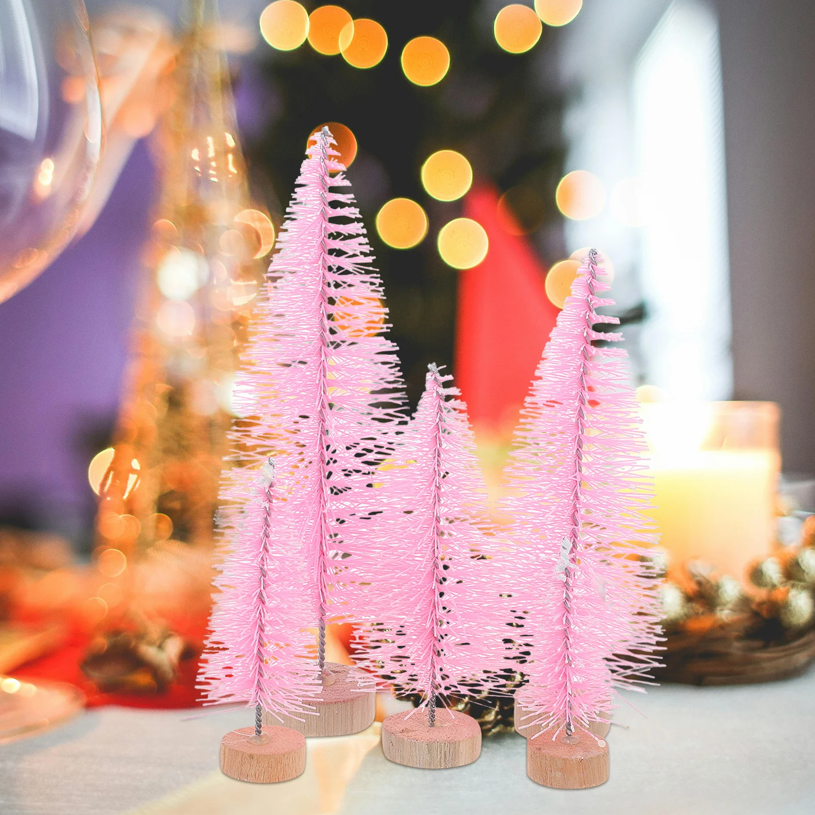 

10Pcs Mini Christmas Tree Decor Plastic Wood Desktop Ornament for Sand Table DIY Landscape Scene Xmas Pine Craft Festive Home