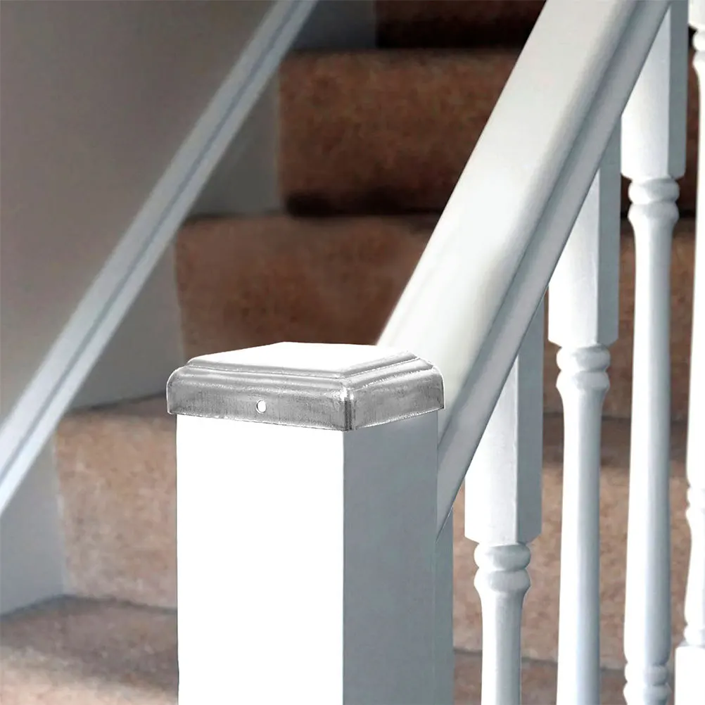 

6Pcs Square Steel Fence Caps Decorative Post Covers Garden Deck Fence Accessories Post Caps Replacement Guardrail Steel Covers