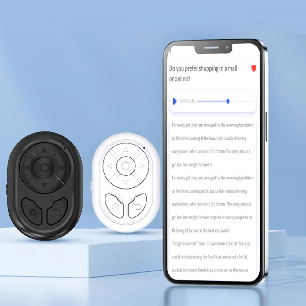 Bluetooth-compatible Remote Video Camera Controller For iPhone Xiaomi Samsung Android Mobile Phone For Tiktok Movie Page Turning