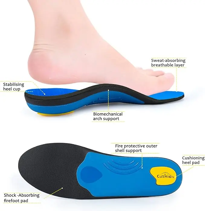 Strong Arch Support Insole,Relieve Foot Fatigue,Heel Soreness,Unisex,Arch Support Insert That Carry 220+ lbs(Size:UK 5,Length:9.