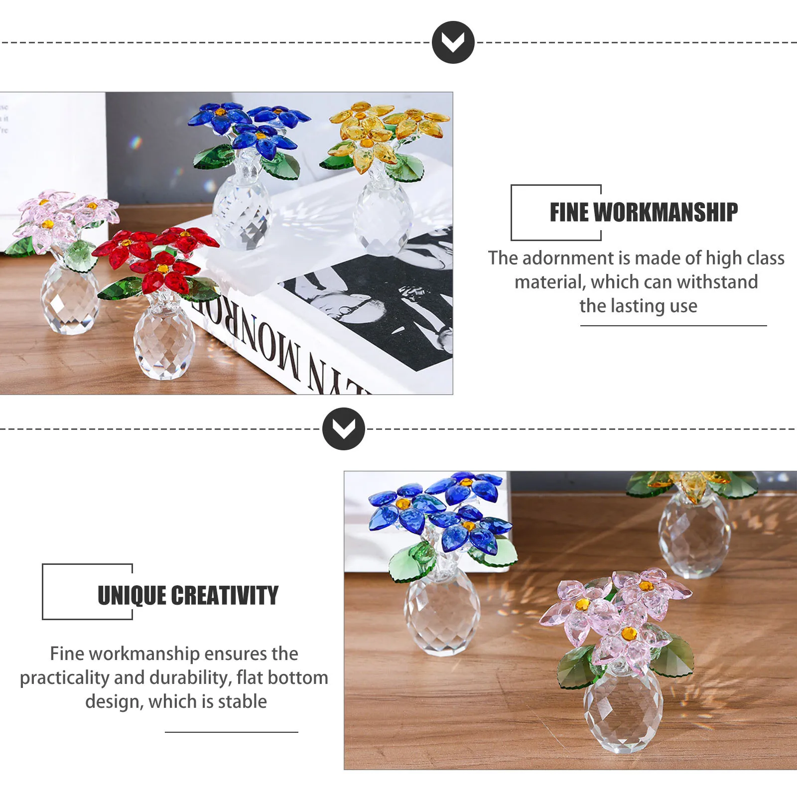 

1Pcs Crystal Desktop Flower Vase Ornament Pineapple Shape Creative Small Decor Indoor Outdoor Scene Crystal Craft Adornment
