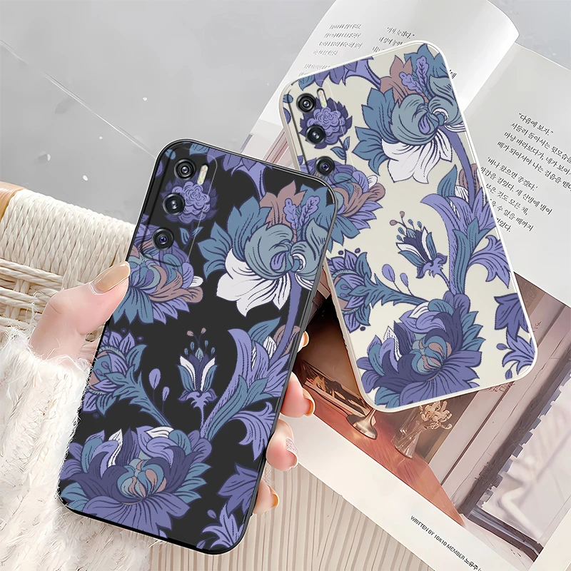 جراب هاتف لهاتف Vivo V25 V25E V29E V50 V30 Pro V27E V27 V23E V23 V21E V2O SE غطاء سيليكون فاخر مقاوم للصدمات على شكل زهرة