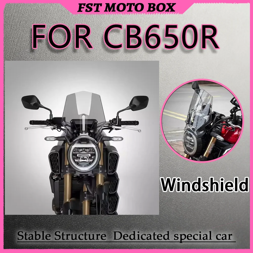 FOR CB650R Special-Fit Small Windscreen Kit Clamp-On Installation at Front Fairing Mounting Points No Drilling Required