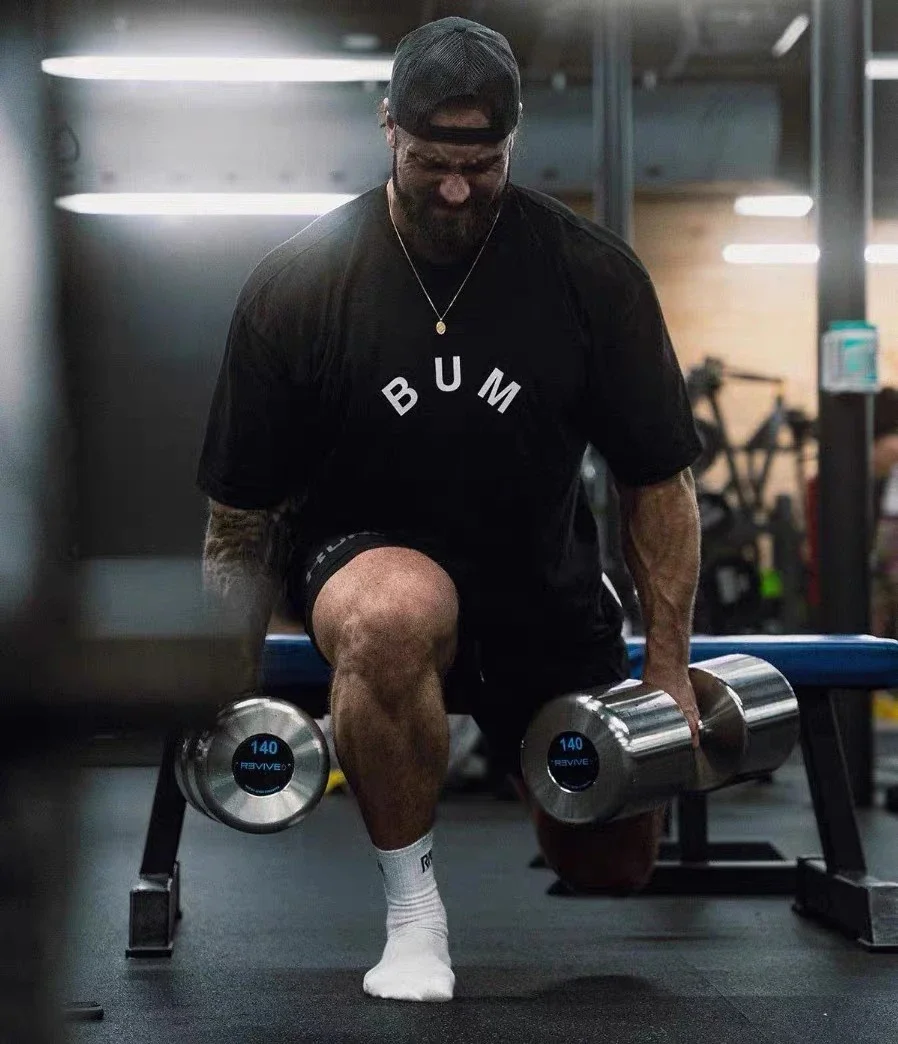 

2025 new Chris BUM Fitness Short Sleeve B Men and Women C Treasure heavy summer loose T-shirt cotton fashion brand