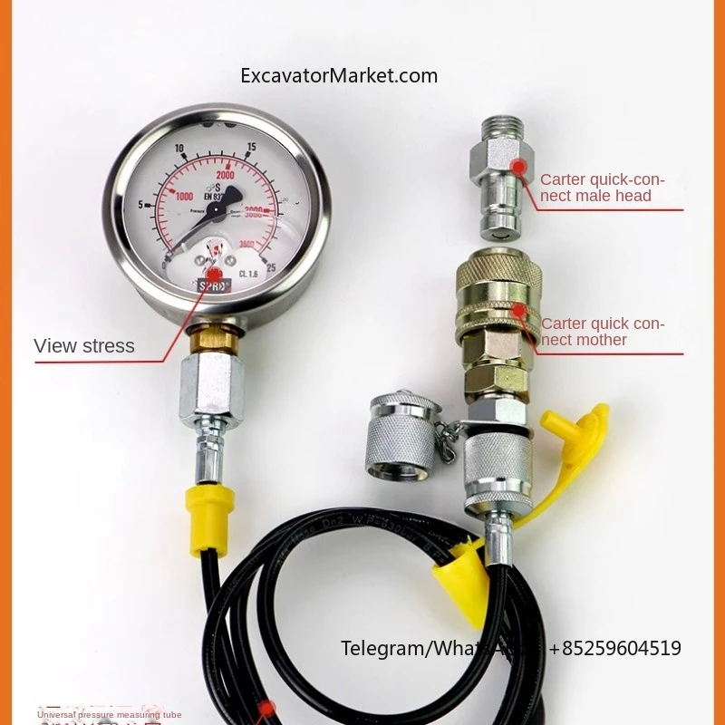 For Caterpillar cat Quick-Fit Male Excavator Pressure Gauge Hose Hydraulic Pump Test Connector Excavator Parts