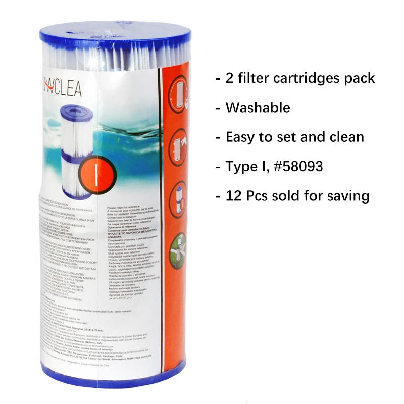 12pcs Pump Pool Filter Cartridge 58093 Type I for bestway 330 Gallon Pool Filter