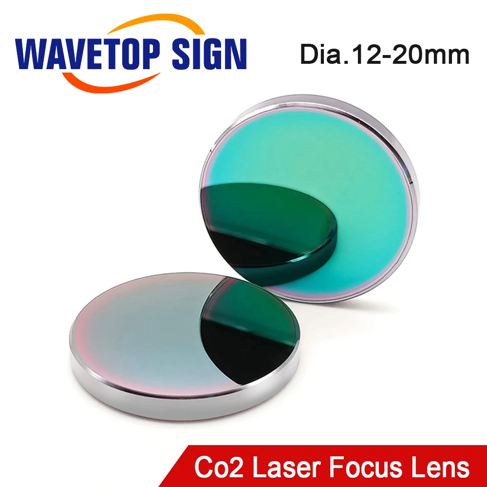 WaveTopSign USA CVD ZnSe Focus Lens Dia.12-25mm FL 38.1 50.8 63.5 76.2 101.6 127mm for CO2 Laser Cutting and Engraving Machine